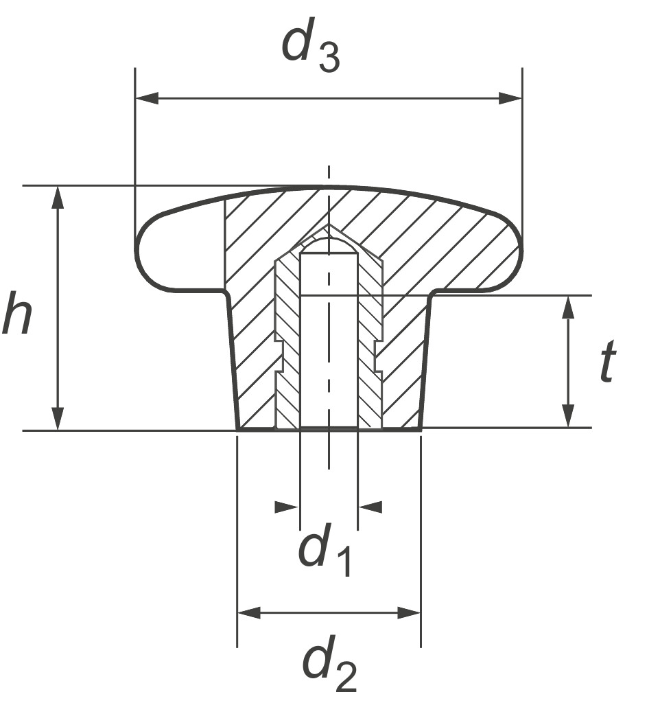 DIN 6335  K 40 M 8 schwarz  Kst